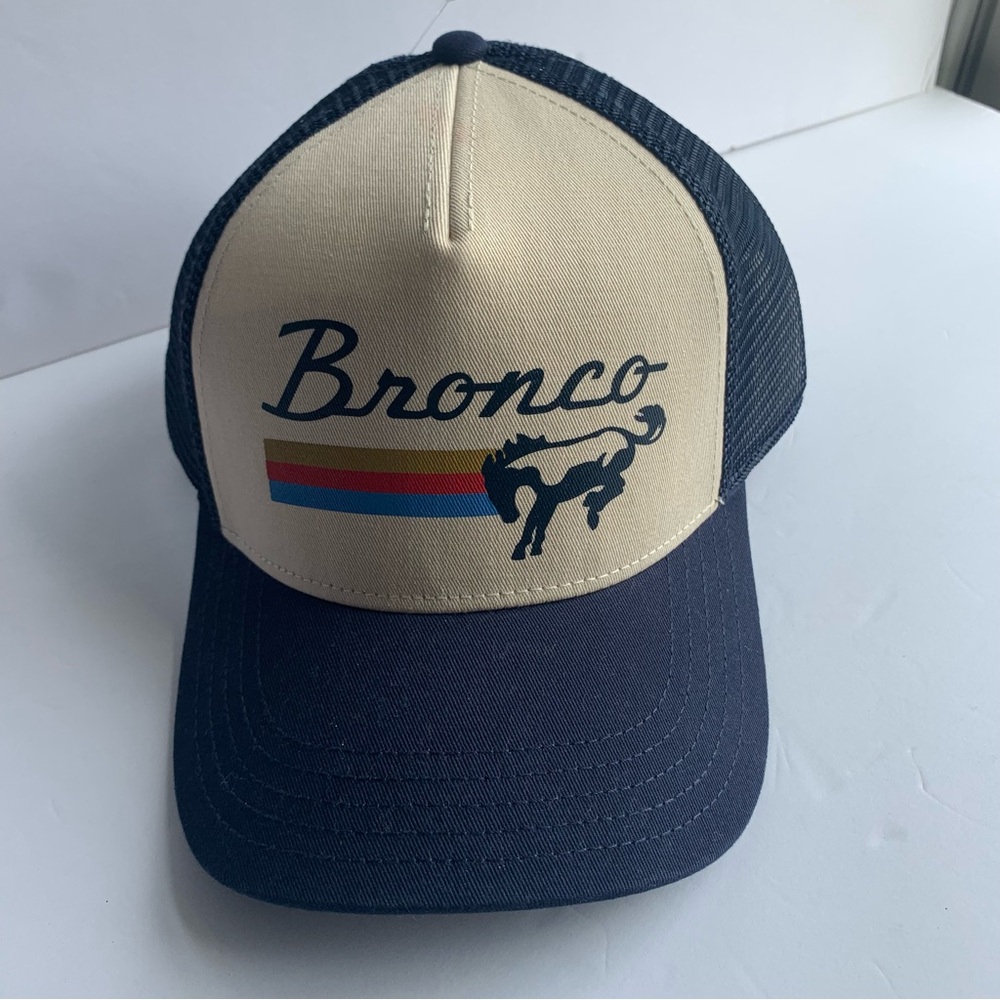 Ford Blue and Cream Trucker Hat Mesh back with snap closure